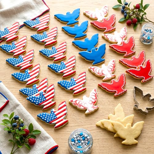 4th of July Cookie Cutters 8Pcs Large Size for Celebration (8 Count)