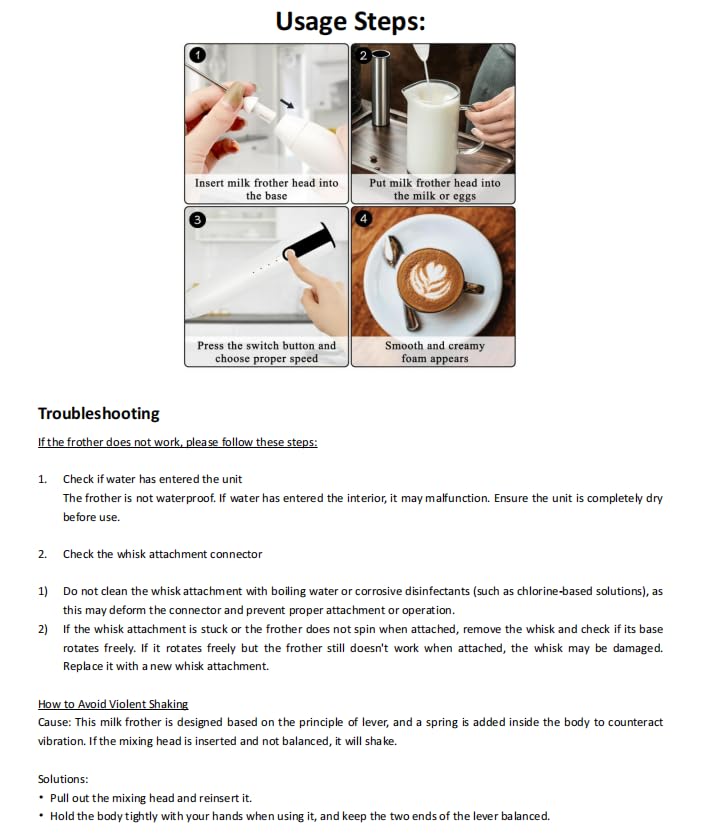 Milk Frother USB C Rechargeable New Upgraded Handheld Frother Wand with 2 304 Stainless Whisks 1 Stand