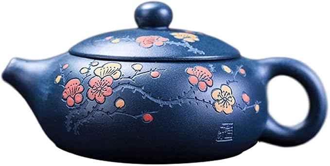 New Handmade Purple Clay Teapot Pure Beauties Kettle Painted Plum Fragrant Teapot Tea Set Gift 160ml for Women Tea Party Tea Cup