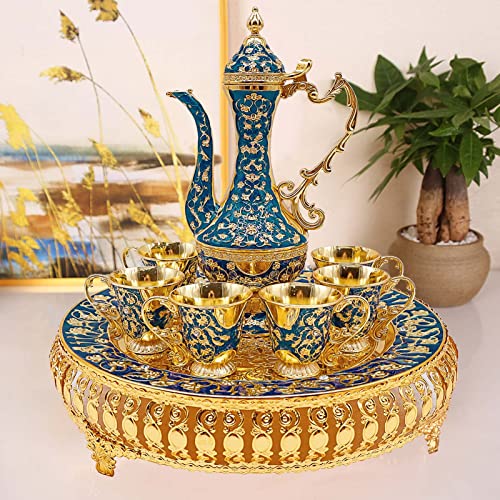Turkish Tea Coffee Cup and Pot Set Including Teapot