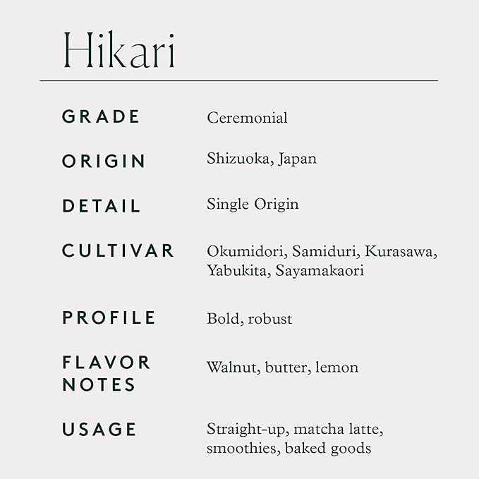 Matchaful - Hikari - Single Origin Ceremonial Matcha - Fine Green Tea Powder, Direct-Trade From Shizuoka, Japan - Smooth and Creamy with Flavor Notes of Walnut, Lemon, Butter - 100g Bag