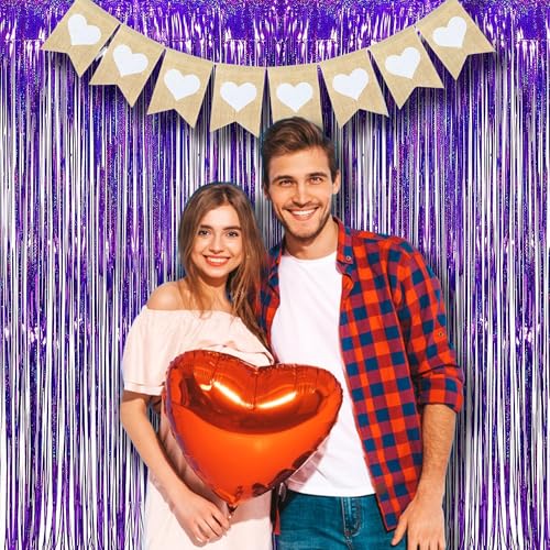 Purple Foil Fringe Curtains (2 Count)