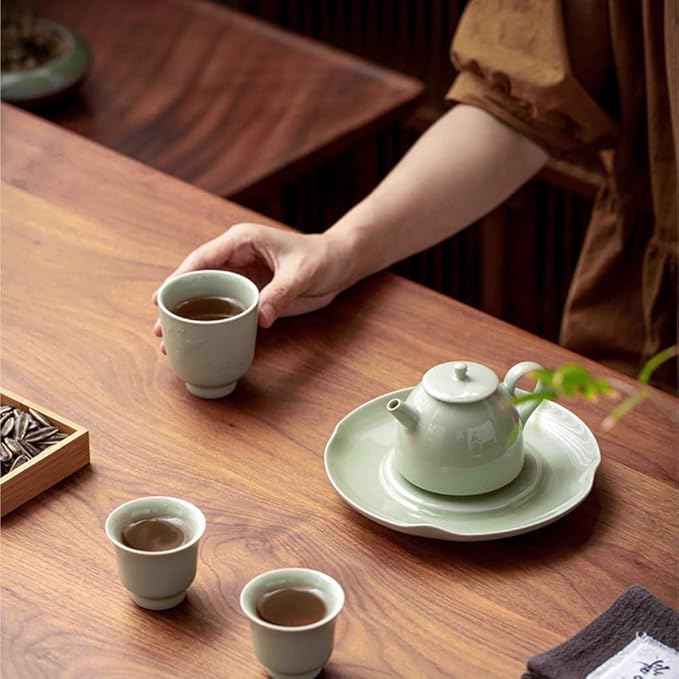Gift Kung Fu Tea Set Household Cover Bowl Ceramic Pot Teapot Tea Cup Light Luxury Convenient Gift Box Set For tea(A)