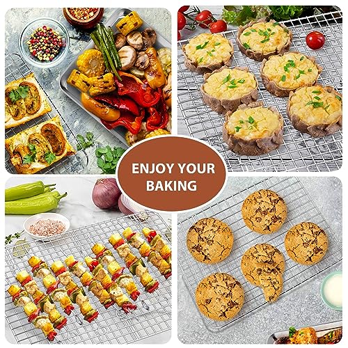 16 + 10.4 Inch Cookie Baking Sheet Pan with Wire Rack