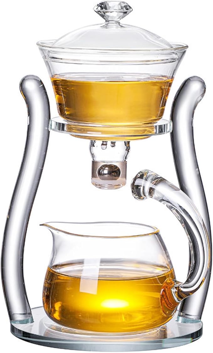 MOZEO Lazy Kungfu Teapot Glass Semi-automatic Tea Maker Suction Automatic Water Brewing Teapot Office Flower Glass Tea Set