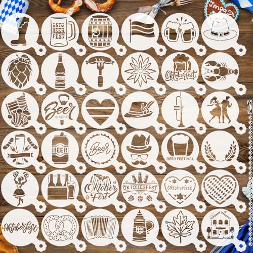 36 Pieces Oktoberfest Cookie Cake Stencils (36 Count)