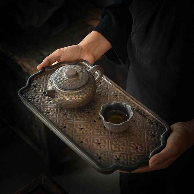 Tea Set Chinese Style Ceramic Dry Tea Table Household Tea Tray Small Water Storage Tea Tray Tea Room Tea Tray Retro Chinese Tea Set