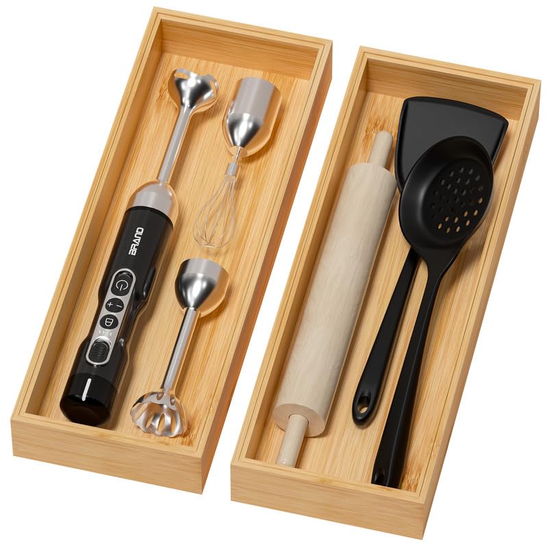 Bamboo Kitchen Drawer Organizer (2 Count)