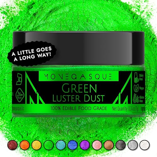Green Edible Glitter for Drinks & Cakes