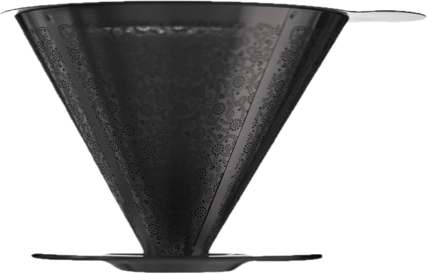 ATHIA Golden Reusable Coffee Filter, Stainless Steel Pour Over Dripper with Laser-etched Mesh cone, Eco-friendly Paperless Design, Fits Most Mugs, Carafes & Hario Brewers (Rose Golden, Flower Carving)