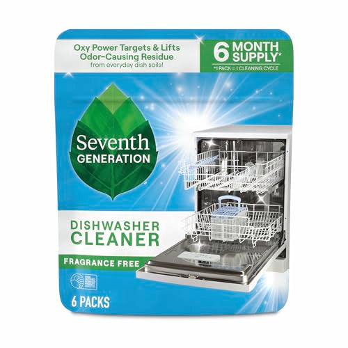 Dishwasher Cleaning Packs 6 Count Free & Clear Removes odor (4.2 Ounce)