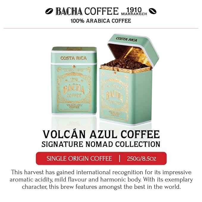 Bacha Coffee | Volcán Azul Single Origin, Whole Beans Medium Roast, 100% Arabica Specialty Coffee, 250g Signature Nomad Collection, Gift Box