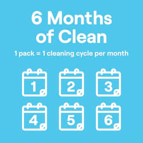 Dishwasher Cleaning Packs 6 Count Free & Clear Removes odor (4.2 Ounce)
