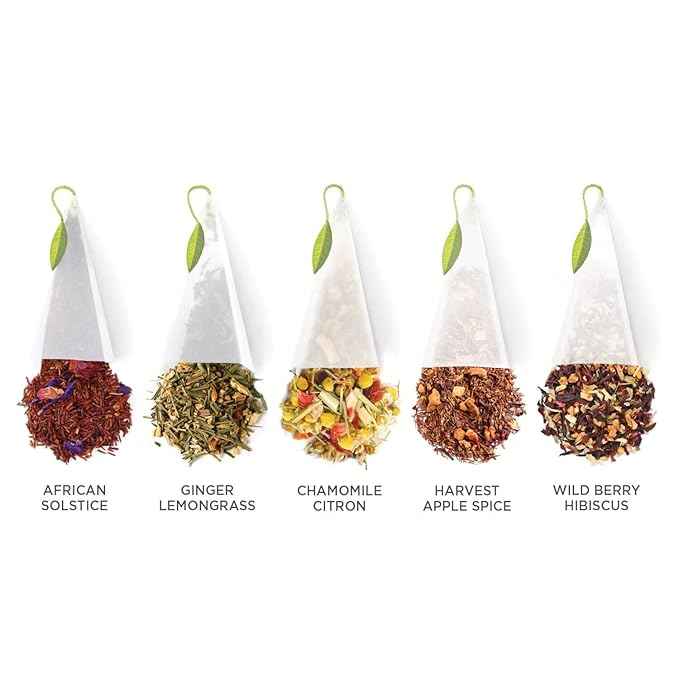 Tea Forte Premium Presentation Box Gift Set Sampler, 20 Count, Assorted Blends Individually Wrapped Handcrafted Pyramid Infuser Bags, Herbal Tea
