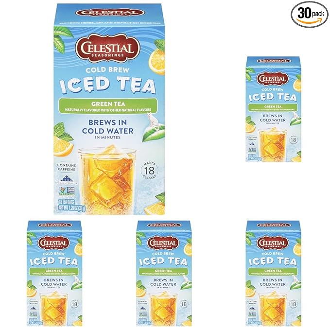 Celestial Seasonings Cold Brew Green Iced Tea 18 Count (Pack of 5)