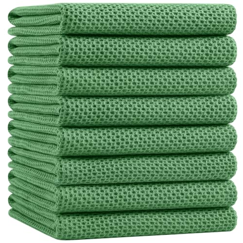 100% Cotton Oversized Waffle Weave Kitchen Towels 8 (8 Count)