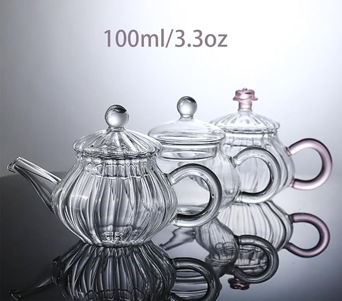 Mini Tea Pot, Glass Teapot Small Tea Kettle for One person use,100ml
