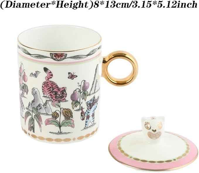 Coffee Mugs 360ML Cute and Funny Little Tiger Design Mug Bone China Cup Coffee Cup Milk Cup Tea Cup Gift for Friends Mug Set