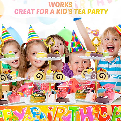 6 Sets of 3 Tier Tea Party Cupcake Stand (18 Count)