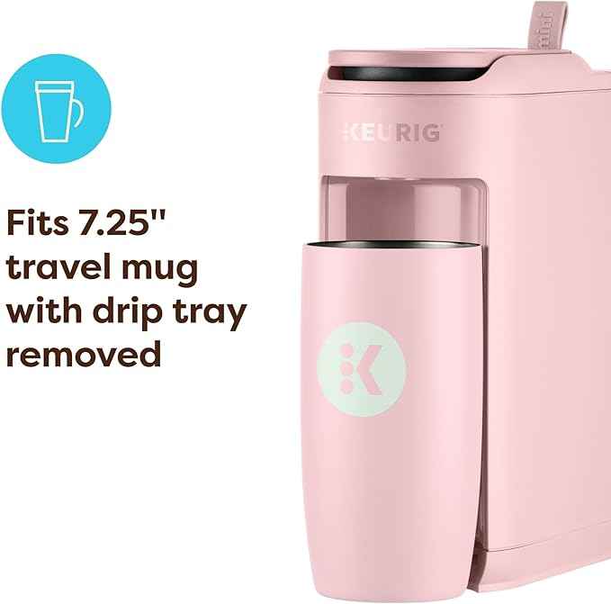 Keurig K-Mini Mate Single Serve K-Cup Pod Coffee Maker, Brews Up to 12 oz Cup, Compact Portable Coffee Machine for Small Spaces, Great for Dorms & Offices, Pink Sands