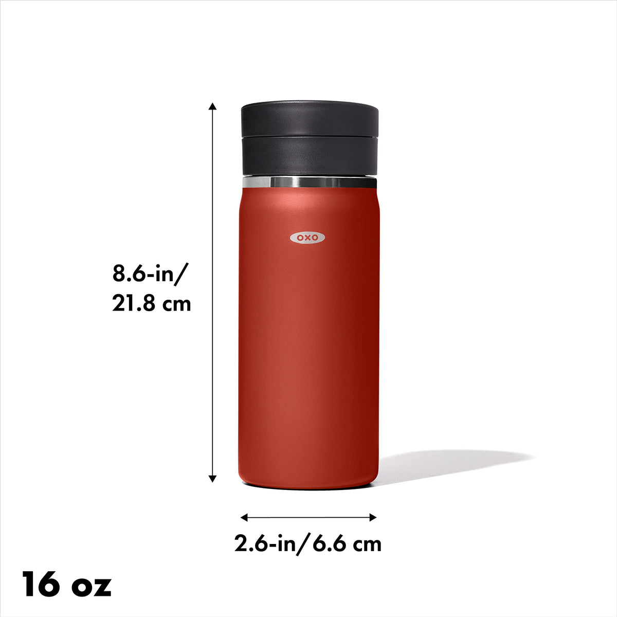 Stainless steel travel mug with twist-open lid