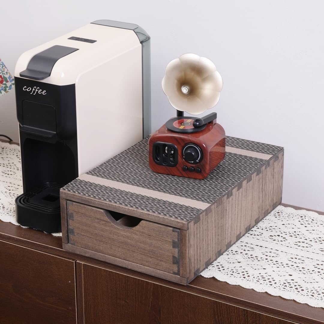 Coffee Pod Holders 1-Layer 1-Drawer Dark Brown (CF1D1C-DK)