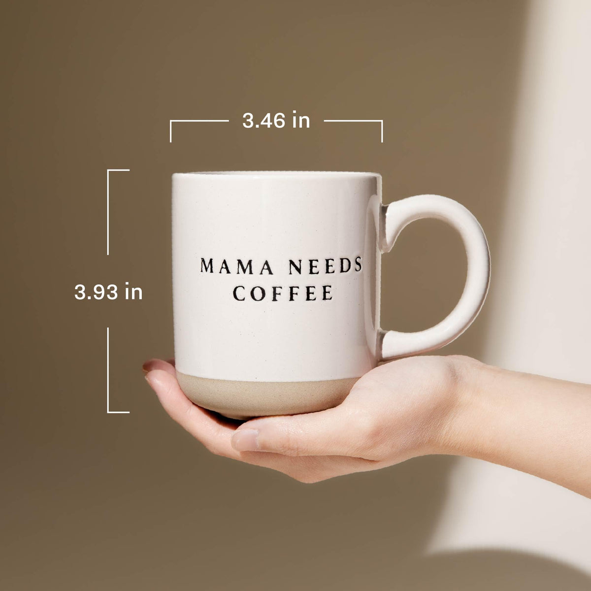 Cream 14 oz stoneware mug for coffee, tea or cocoa