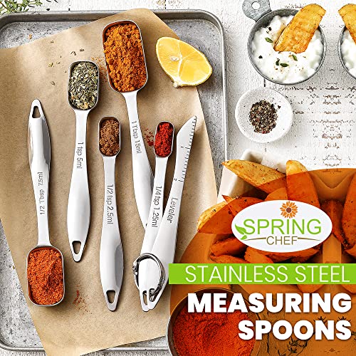 Stackable Stainless Steel Measuring Spoons Set of 6 w