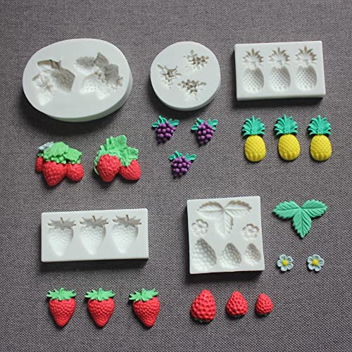 Lovely Small Items Silicone Fondant Molds Set For Cake Topper (5 Count)