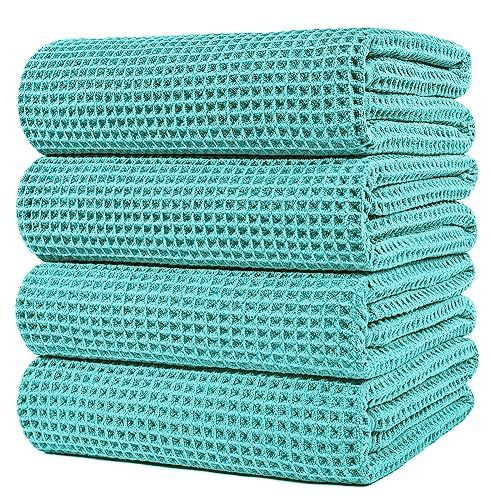430 GSM Poly Blend Microfiber Quick Dry Waffle Bath Towel (4 Count)