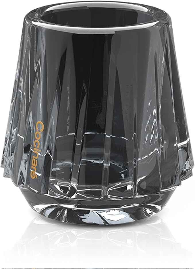 Cocinare KissCup Crystal Espresso Cup – 1.5oz Demitasse Cup for Espresso, Pour-over coffee & Tea, Haze Gray, Crystal Collection
