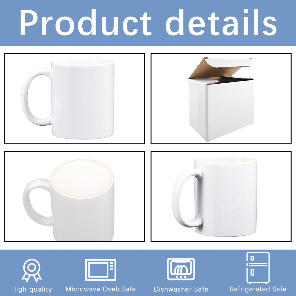 Blank 11 oz coffee mug with sublimation coating