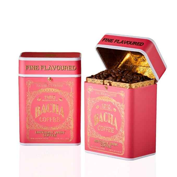 Bacha Coffee | Birthday Wish Fine Flavoured, Whole Beans, Medium Roast, 100% Arabica Specialty Coffee, 250g Signature Nomad Collection, Gift Box