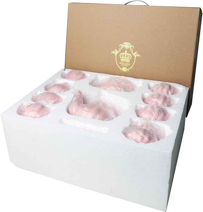Sweejar Porcelain Tea Sets British Royal Series, 8 OZ Cups & Saucer Service for 6, with Teapot Sugar Bowl Cream Pitcher Teaspoons and Tea Strainer, Suitable for High Tea, Wedding, Party (Pink)