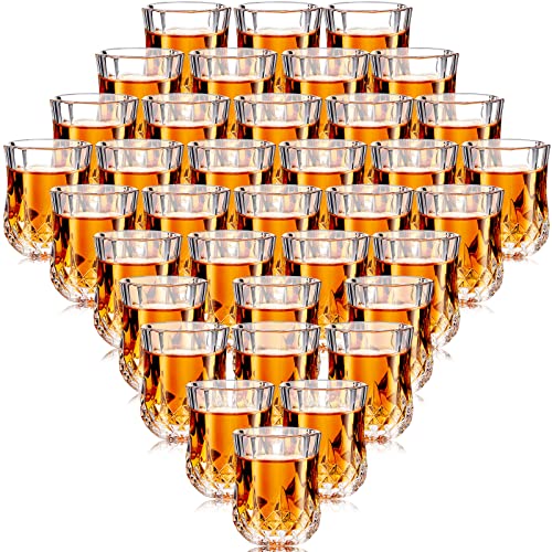 36 Pcs 1.7 oz Mini Shot Glasses Set Whiskey Tasting Glasses Heavy Duty Base Clear Shot Cup Cute Cordial Mini Wine Cups for Bourbon