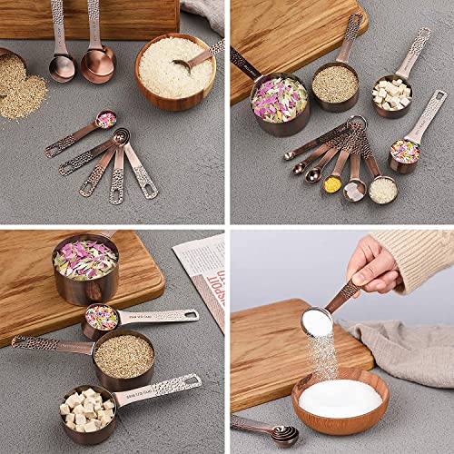 Copper Measuring Cups and Spoons Set