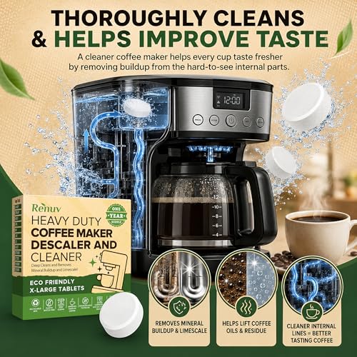 Coffee Maker Cleaner & Descaler Tablets (12 Count)