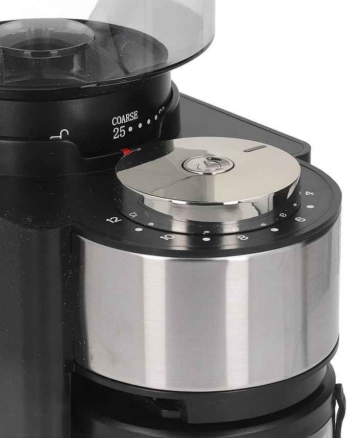 Haofy Coffee Bean Grinder, 150W Electric Burr Steel Blades Coffee Grinder with 25 Grind Setting, Blower, for Pot Siphon Pot French Press Pour Over Pot (US Plug 110V)