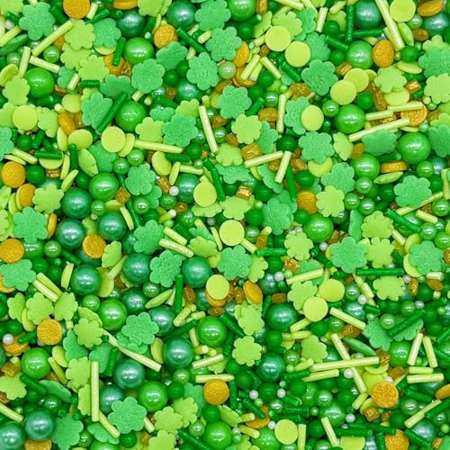 Grass Green Sprinkles Mixed Style Edible Cake Decorations Cupcake Toppers Cookie Perfect for Cakes (3 Ounce)