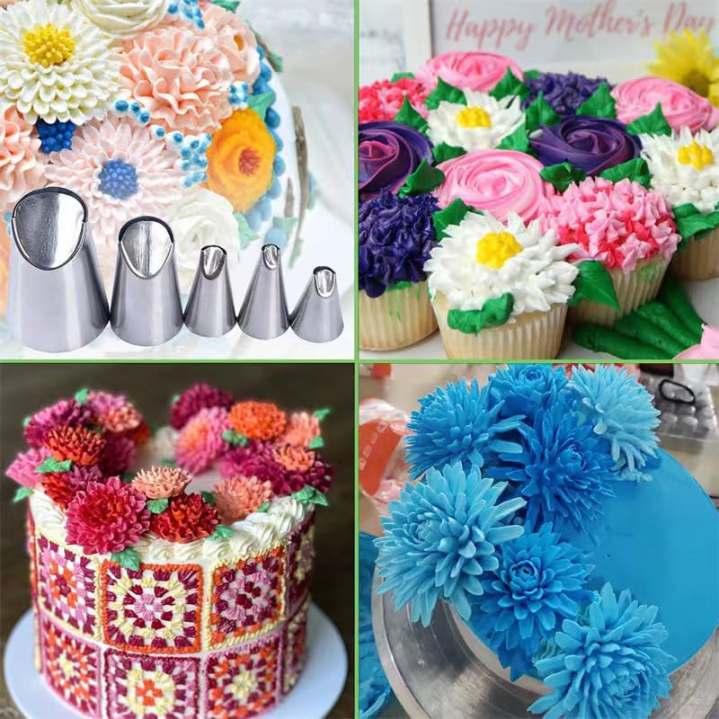 6 pcs Flower Piping Tips Rose Petal Pastry Tips