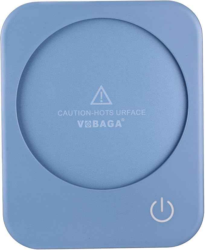 VOBAGA Coffee Mug Warmer, 4 Hours Auto Shut Off Cup Warmer for Office Home Desk with 3 Temperature Settings, Electric Beverage Warmer for Cocoa,Tea, Milk, Soup, for Coffee Gifts, Sky Blue (No Cup)