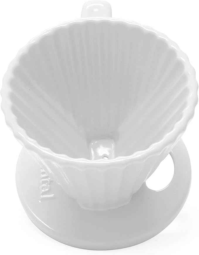 Chantal "Lotus" ceramic pour over coffee dripper, 8 ounces, White