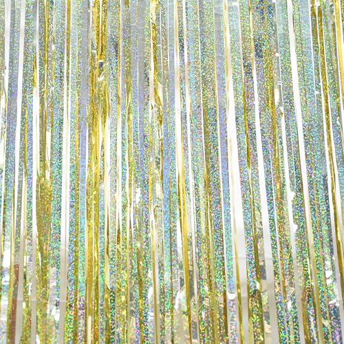 Tinsel Fringe Backdrop Gold Party Decorations 2 Pack (2 Count)