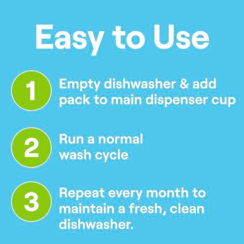 Dishwasher Cleaning Packs 6 Count Free & Clear Removes odor (4.2 Ounce)