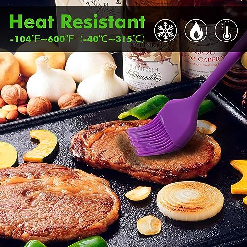 Basting Brushes Silicone Heat Resistant Pastry Brushes Spread Oil Butter Sauce Marinades for BBQ Grill Barbecue Baking Kitchen Cooking BPA Free Dishwasher Safe (2 Count)