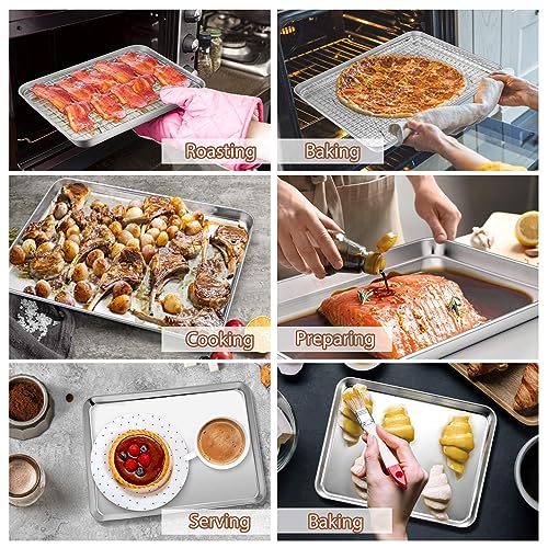 16 + 10.4 Inch Cookie Baking Sheet Pan with Wire Rack