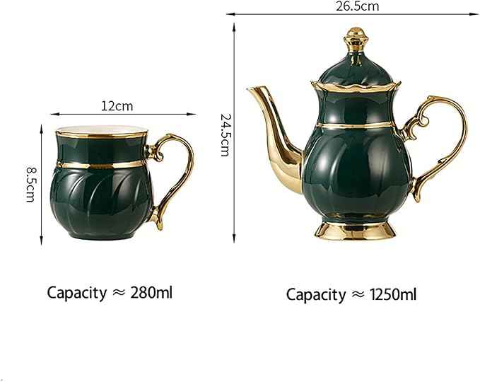 Adult Tea Set, Luxury English Teacup Set, Exquisite Ladies Tea Set (6 Cups + 1 Pot + 1 Tray) With Gift Box Packaging (pink)