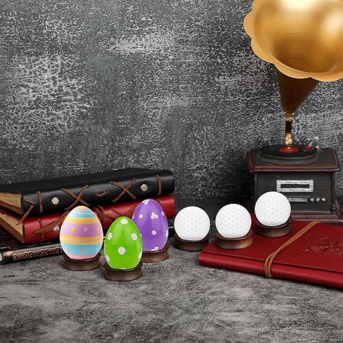 Pack of 6 Wooden Sphere Holder Display Stand for Crystal Sport Ball (6 Count)