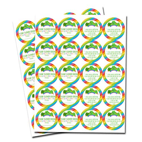 Four Leaf Clover Cocoa St. Patrick's Day Hot Cocoa Bomb Packaging Sticker Labels