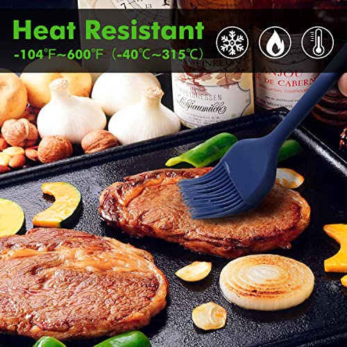 2 pieces Set Basting Brushes Silicone Heat Resistant Pastry Brushes Spread Oil Butter Sauce Marinades for BBQ Grill Barbecue Baking Kitchen Cooking BPA Free Dishwasher Safe